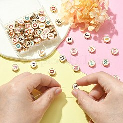 Alloy Enamel Letter Beads&nbsp;ENAM-CJ0001-24
