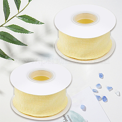 縫製装飾用のポリエステルフリルリボン2ロール  きいろ  1-5/8インチ（40mm）&nbsp;OCOR-CY0003-18B