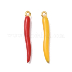 合金エナメルチャーム  カドミウムフリー＆鉛フリー  豊饒の角  イタリアの角cornicello  ゴールドカラー  ミックスカラー  24x3x3mm  穴：1.2mm&nbsp;FIND-A016-01