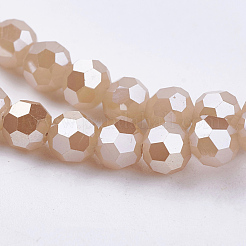 Electroplate Glass Beads Strands&nbsp;EGLA-F120-PL-B01