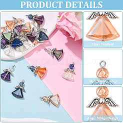 20Pcs Electroplate Transparent Glass Pendants&nbsp;PALLOY-YW00099