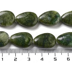 天然中国南部翡翠ビーズ連売り  フラットティアドロップ  17.5~18x13~13.5x6mm  穴：1.2~1.4mm  約11個/連  7.56''（19.2センチメートル）&nbsp;G-P528-L12-01