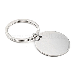 Non-Tarnish Valentine's Day Theme 304 Stainless Steel Flat Round with Word Me Too Pendant Keychain&nbsp;LS-KEYC-K018-01P-01