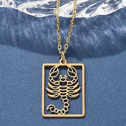 304 Stainless Steel Necklace&nbsp;NJEW-D330-01G-08