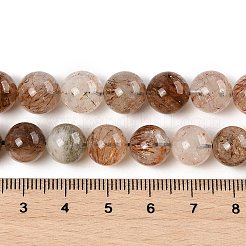 Natural Black Gold Rutilated Quartz Beads Strands&nbsp;G-H093-B02-10MM