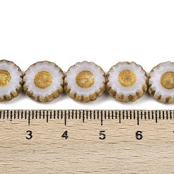 チェコ産プレスガラスビーズ  デイジー  砂茶色  11.5x12x4mm  穴：0.8mm  約100個/袋&nbsp;GLAA-I061-21