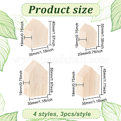 ウッドディスプレイデコレーション  木製トレイプレート  矢印  35~50x20~30x19mm  4個/セット&nbsp;DJEW-WH0034-57A