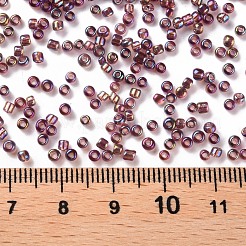 ラウンドガラスシードビーズ  透明色の虹  ラウンド  ミスティローズ  12/0  2mm  穴：1mm  約30000個/ポンド&nbsp;SEED-A007-2mm-176