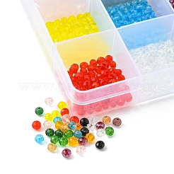 960個12色ガラスビーズ  多面カット  ロンデル  ミックスカラー  4x3mm  穴：0.9mm  80個/カラー&nbsp;GLAA-YW0001-52