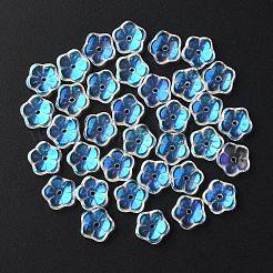 35個の透明スプレー塗装ガラスビーズ  さくらの花  クリアAB  9.5x10x3mm  穴：1.2mm&nbsp;GLAA-YW0001-75A