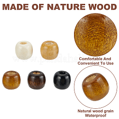 5 Colors Maple Wood Beads&nbsp;WOOD-AN0001-03