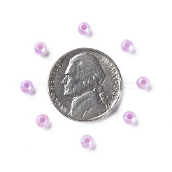 不透明なアクリルビーズ  ABカラー  ラウンド  プラム  4x3.5mm  穴：1.6mm  約15000個/500g&nbsp;MACR-S371-11-I02