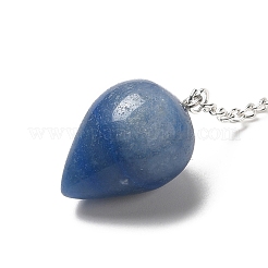 Dyed & Heated Natural Blue Aventurine Dowsing Pendulums&nbsp;G-R492-01S-06