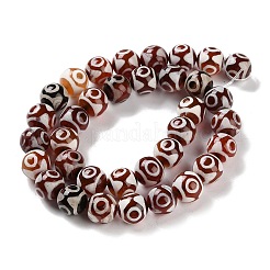Natural Tibetan 3-Eye dZi Agate Beads Strands&nbsp;G-B084-A09-01