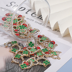 36Pcs 2 Styles Alloy Crystal Rhinestone Connector Charms&nbsp;FIND-CA0006-80