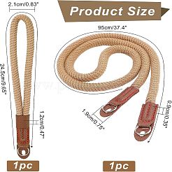 2種類のスタイルのナイロン製カメラネックストラップとリストレットストラップ2個。  カメラテザー  pu レザー エンド カバー & 鉄キー リング付き  ペルー  950x19x9ミリ＆245x21x12mm  1個/スタイル&nbsp;AJEW-NB0003-56A