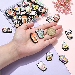 50 個 10 スタイル PVC プラスチックカボション  アニマルミルクティーカップ  ミックスカラー  30~33x19.5~26.5x3~4.5mm  5個/スタイル&nbsp;KY-CJ0001-98