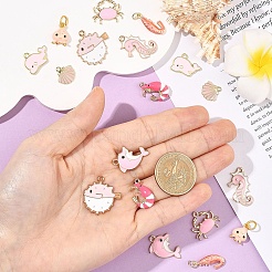 9Pcs 9 Styles Alloy Enamel Pendants&nbsp;ENAM-YW0008-11