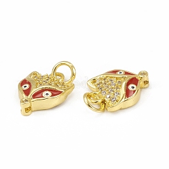 Brass Micro Pave Cubic Zirconia Charms&nbsp;KK-E068-VB029-1