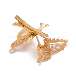 アイアン製ダッカール  ヴィンテージ装飾ヘアアクセサリー  動く蝶  ゴールドカラー  38x19x1mm  1.6mmのラインストーンに適する&nbsp;PHAR-C009-03G