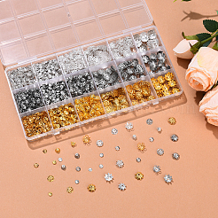 アイアン製ビーズキャップ  ミックスカラー  5~10x1~4.5mm&nbsp;IFIN-YW0003-81