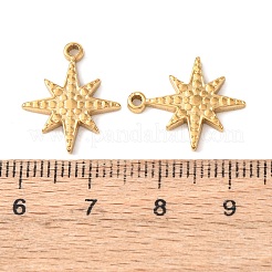 304ステンレスペンダント  水玉模様のチャームが付いた星  ゴールドカラー  17x14.5x2mm  穴：1.4mm&nbsp;STAS-Z177-06G