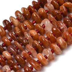 Natural Red Rabbit Fur Rutilated Quartz Beads Strands&nbsp;G-L649-C06-01