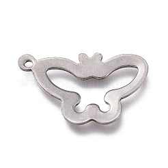変色しにくい304ステンレススチールペンダント  蝶  ステンレス鋼色  20x12x1mm  穴：1mm&nbsp;STAS-Z007-02