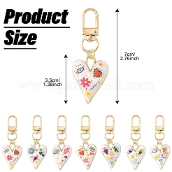 7Pcs Heart Alloy Enamel Pendant Decorations&nbsp;KEYC-YW00203