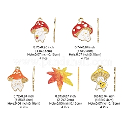20Pcs 5 Style Autumn Theme Alloy Enamel Pendants&nbsp;ENAM-FS0001-54