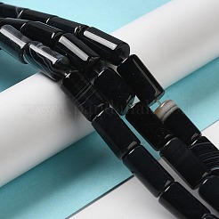 天然石黒瑪瑙ビーズ連売り  染め＆加熱  コラム  ブラック  8~8.5x14.5~16mm  穴：1.6mm  約12個/連  7.20~7.48''（18.3~19センチメートル）&nbsp;G-H295-E01-01