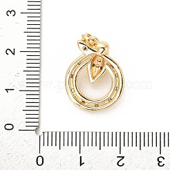 真鍮製マイクロパヴェキュービックジルコニアペンダント  ヘビ  リング  19x15x5.5mm  穴：5x2.5mm&nbsp;KK-C108-01B-G