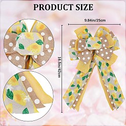 Lemon & Polka Dot Pattern Polyester Bowknot&nbsp;DIY-WH0387-78