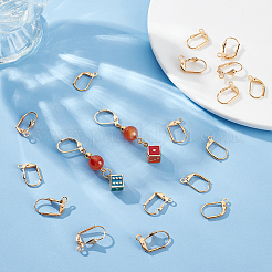 30pcs3スタイル真鍮フレンチフックピアスのパーツ  カン付き  長持ちメッキ  18KGP本金メッキ  14~16x10~11x1.5~5.5mm  穴：1.5~2mm  ピン：0.7~1mm  10個/スタイル&nbsp;KK-UN0002-38
