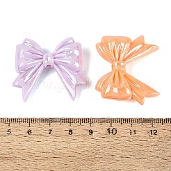 UVメッキ不透明アクリルビーズ  虹色の  蝶結び  ミックスカラー  32x37x11.5mm  穴：2.5mm  約108個/500g&nbsp;OACR-Q203-08