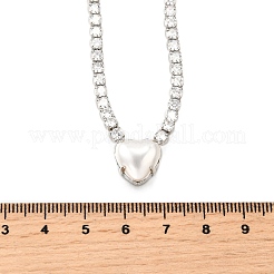 Brass Pave Clear Cubic Zirconia Tennis Necklaces&nbsp;NJEW-K287-02P