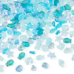 180Pcs 9 Styles Transparent Spray Painted Glass Beads&nbsp;GLAA-TA0004-43