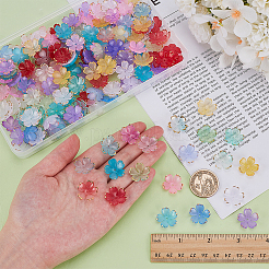 アクリルビーズキャップ200個  5  - 花びらの花  ミックスカラー  17.5x18x5mm  穴：1.2mm&nbsp;OACR-FG0001-31A