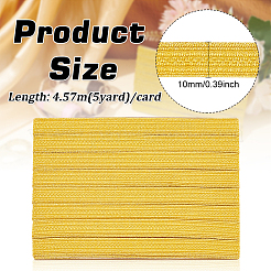 5 ヤードの輝くポリエステル リボン  服飾材料  ゴールド  1cm&nbsp;DIY-WH0580-16A