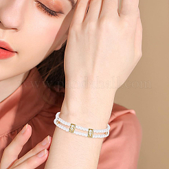 15Pcs 2 Style Brass Micro Pave Cubic Zirconia Multi-Strand Links&nbsp;KK-WR0001-16