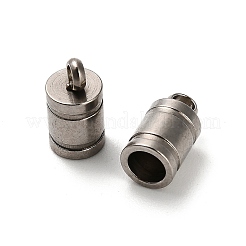 201ステンレススチールコードエンド  コラム  ステンレス鋼色  9.5x5mm  穴：1.6mm  内径：3.5mm&nbsp;STAS-S167-01A-P