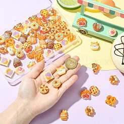 60個、12種類の不透明RSINカボション  模造パン  混合図形  ミックスカラー  17~23.5x16.5~21.5x7.5~10.5mm  5個/スタイル&nbsp;RESI-CJ0004-75