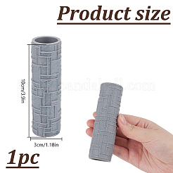 プラスチックハンドル粘土テクスチャローラー  陶器ツール  スレートグレイ  100~102x30~31.5mm&nbsp;DIY-WH0699-88D