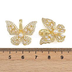 Brass Micro Pave Cubic Zirconia Pendants&nbsp;KK-C114-21G