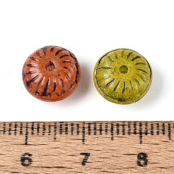 Picasso Baking Paint & Golden Metal Enlaced Glass Beads&nbsp;DGLA-T004-52M