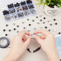 225Pcs 15 Style Natural & Synthetic Gemstone Beads&nbsp;G-BC0001-12