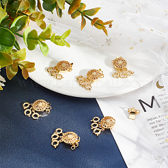 3-Strand 6-Hole Brass Box Clasps&nbsp;FIND-SC0003-31G