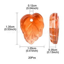 Autumn Theme Two-Tone Transparent Glass Charms&nbsp;GLAA-YW0001-53C