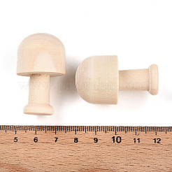 未完成の木製のキノコの飾り  芸術や工芸プロジェクトの装飾用  インテリアオーナメントパーツ  湯通しアーモンド  25x25x40~41mm&nbsp;WOOD-T032-10