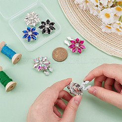 6Pcs Brass Glass Rhinestones  Cufflinks&nbsp;HJEW-PH02146